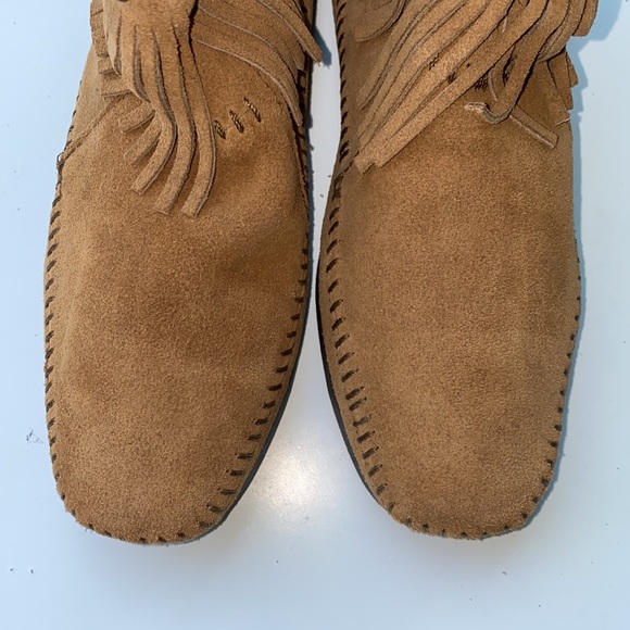 AUTH NIB MINNETONKA Hi-Top Back Zip Boot Taupe - Picture 5 of 12
